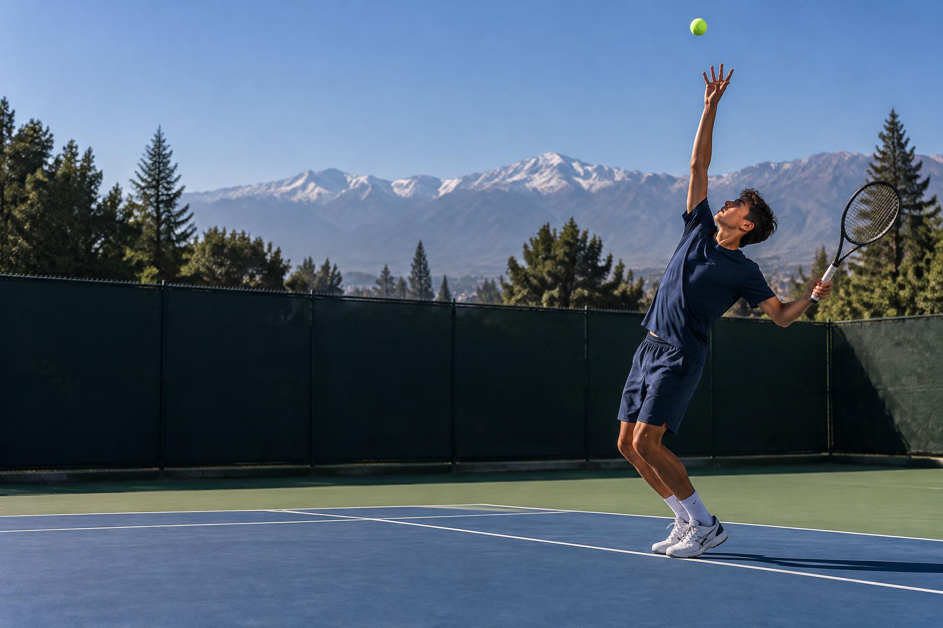 Entrenamiento de tenis en cancha
